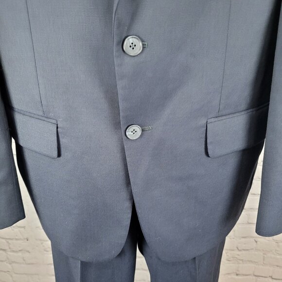 Joseph Abboud Navy 100% Wool Full Suit 2 Piece Blazer Pants USA 38S/W32 (32x29) - Picture 10 of 16